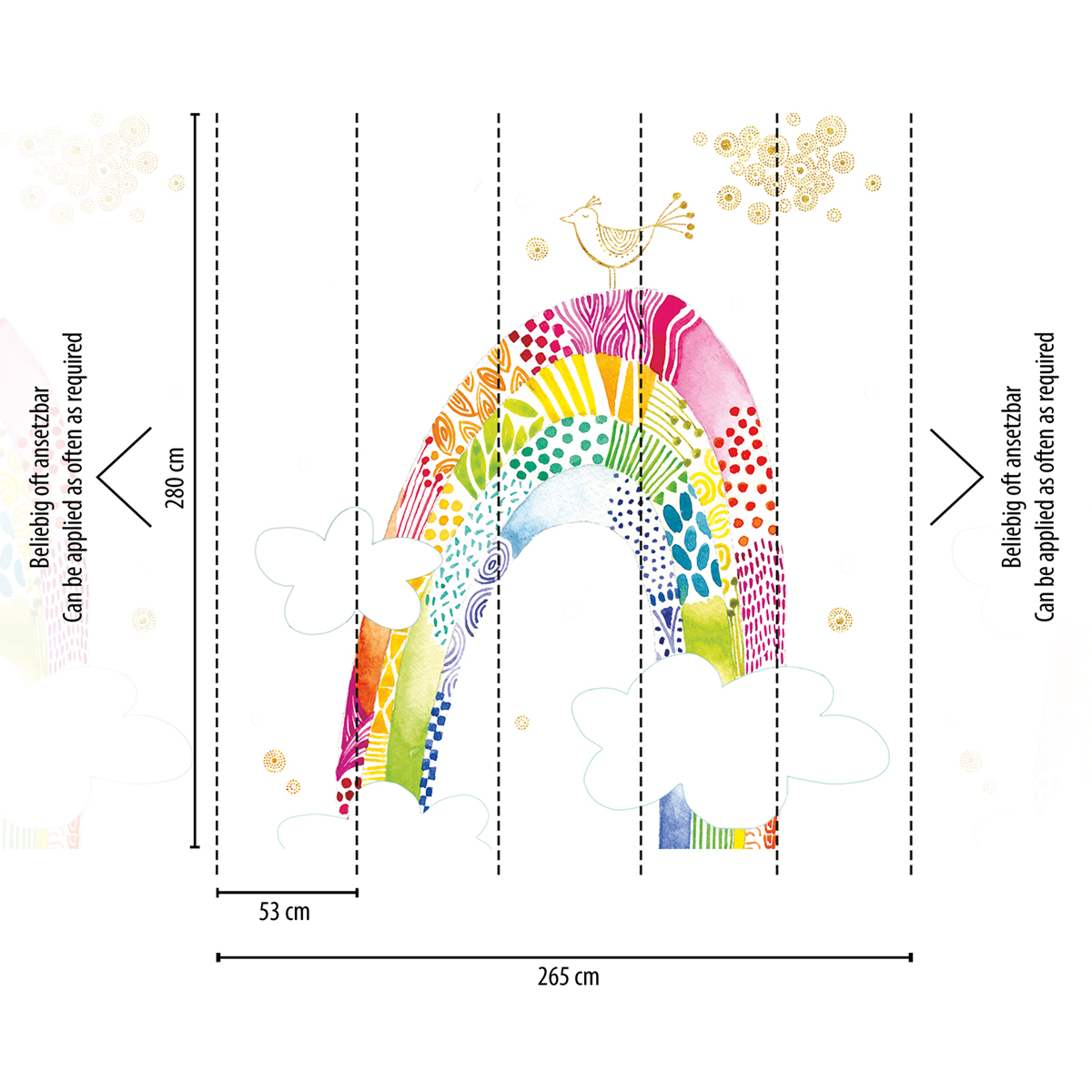 Papier Peint Panoramique Arc En Ciel Aquarelle The Wall D A S